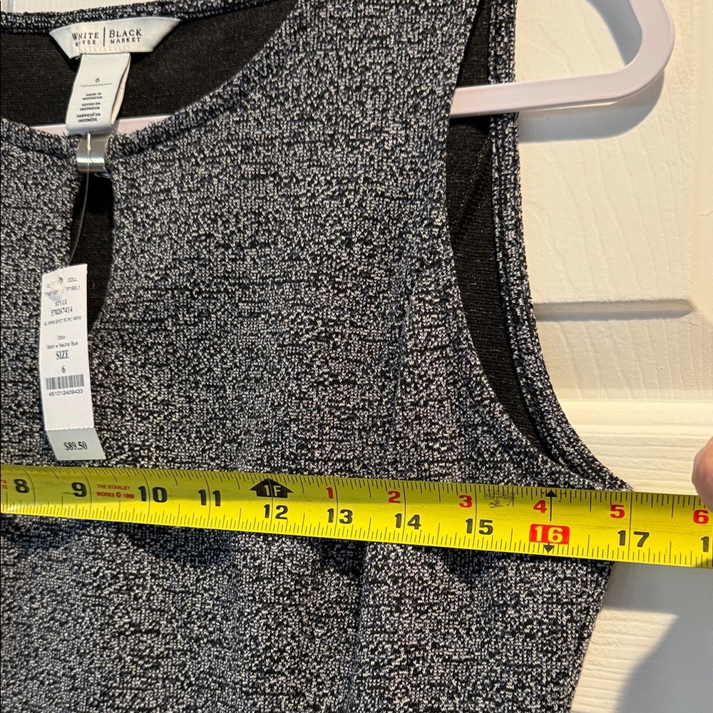 WHBM Sleeveless Heathered Gray Fit-and-Flare Dress Women’s Size 6 NWT - Picture 9 of 11